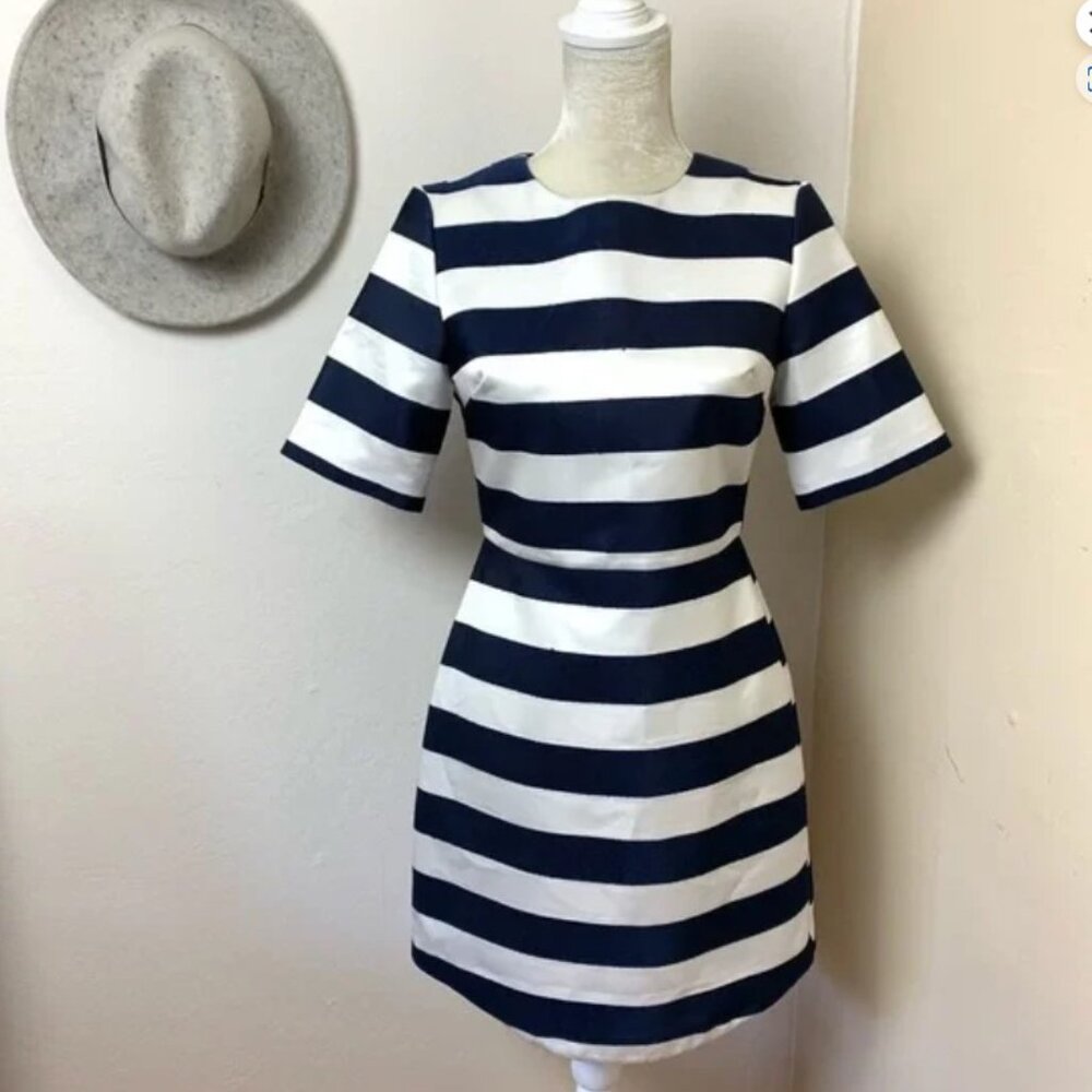 NWT Topshop twill & satin striped nautical dress
